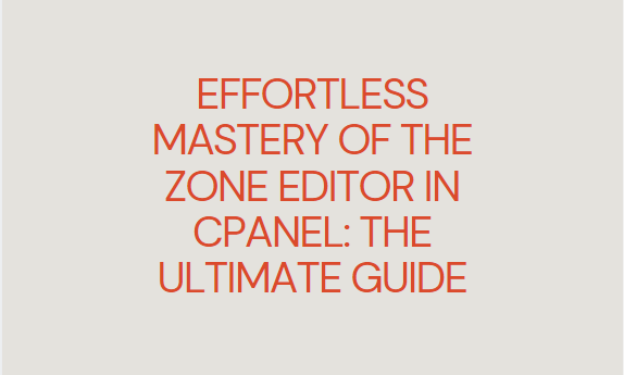Zone Editor in cPanel