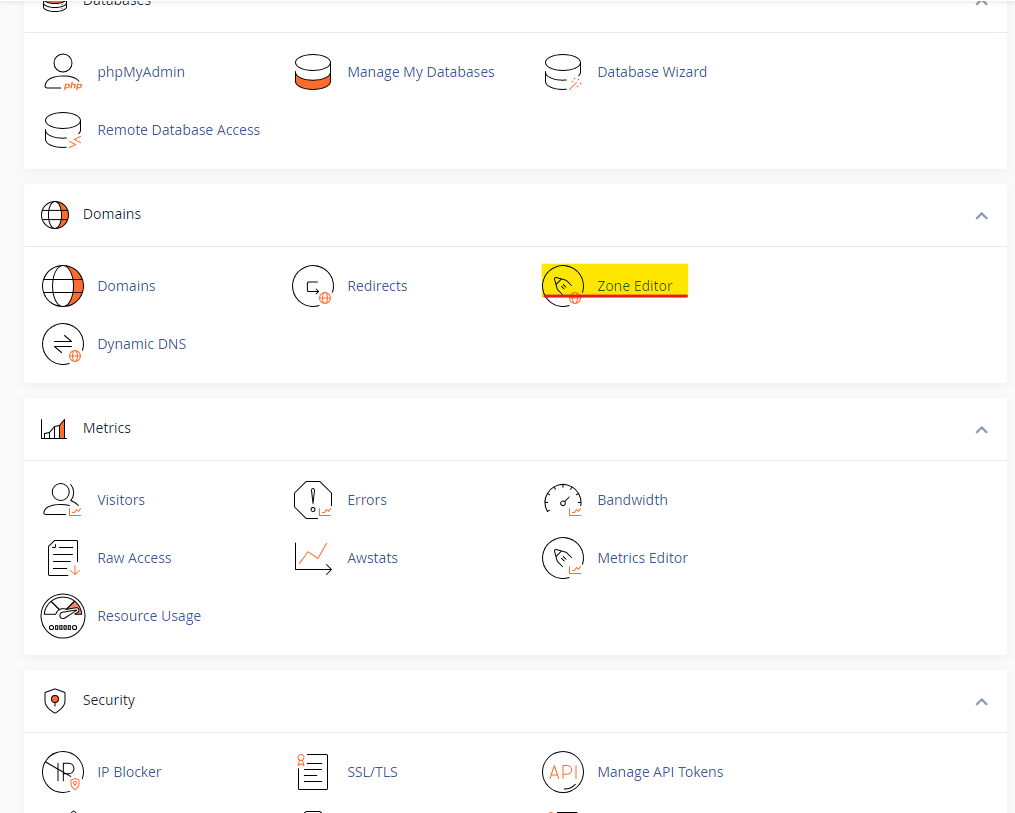 zone editior in cpanel
