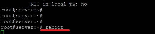 reboot the server